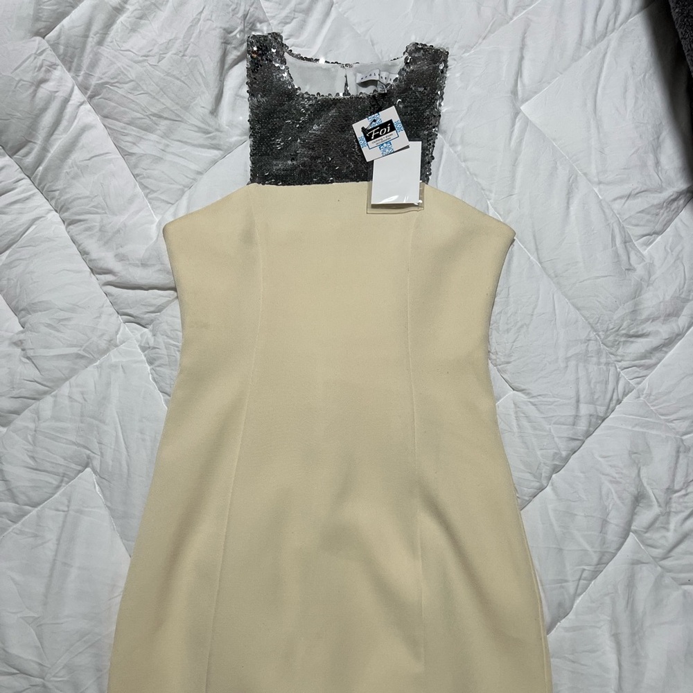 Sequin cream dress